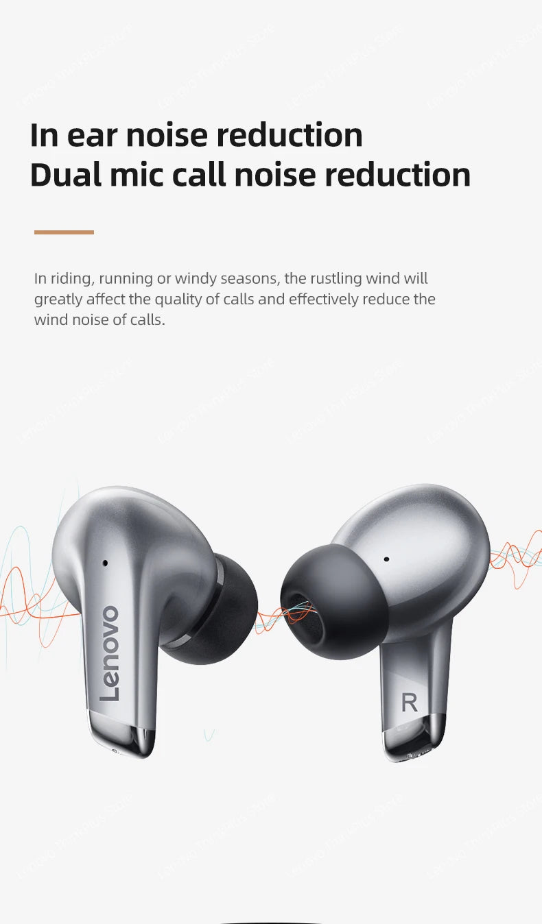 Auriculares inalámbricos Bluetooth originales Lenovo LP5 auriculares de música HiFi auriculares deportivos impermeables con micrófono nuevos