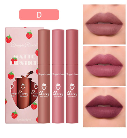 Juego de lápices labiales coreanos, maquillaje para mujeres, cosméticos de belleza, lápices labiales mate, resistentes al agua, de larga duración, el mejor tinte líquido para labios