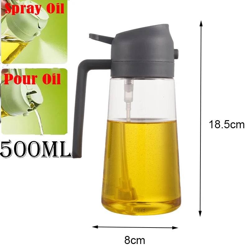 Pulverizador de aceite en aerosol de plástico 2 en 1, botella pulverizadora de aceite, dispensador de aceite, tarro de aceite, vinagrera, barbacoa, cocina, hornear, asar, Picnic, herramienta de cocina