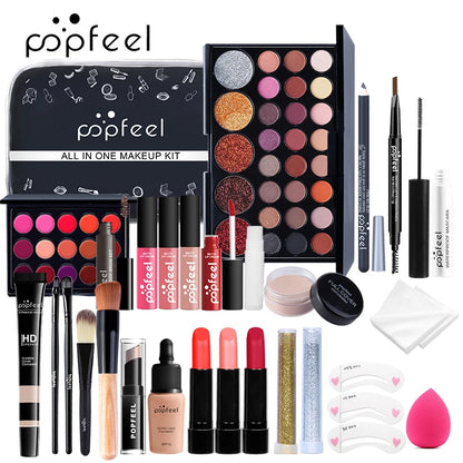 POPFEEL All In One Makeup Kit for Women Full Kit Set, All in One Makeup Sets Include Eyebrow Eyeliner Eyeshadow