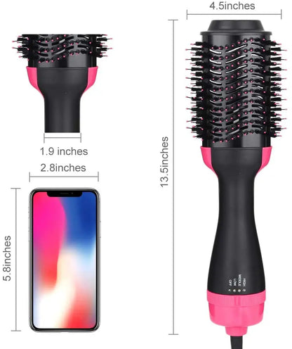 Sèche-cheveux et volumateur en une étape, brosse ronde à Air chaud 3 en 1, Anti-brûlure, ions négatifs, lisseur, peigne, bigoudi, Styler