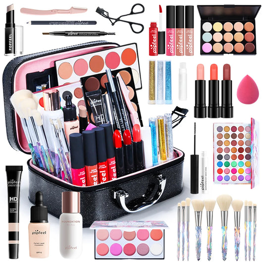 POPFEEL All In One Makeup Kit for Women Full Kit Set, All in One Makeup Sets Include Eyebrow Eyeliner Eyeshadow