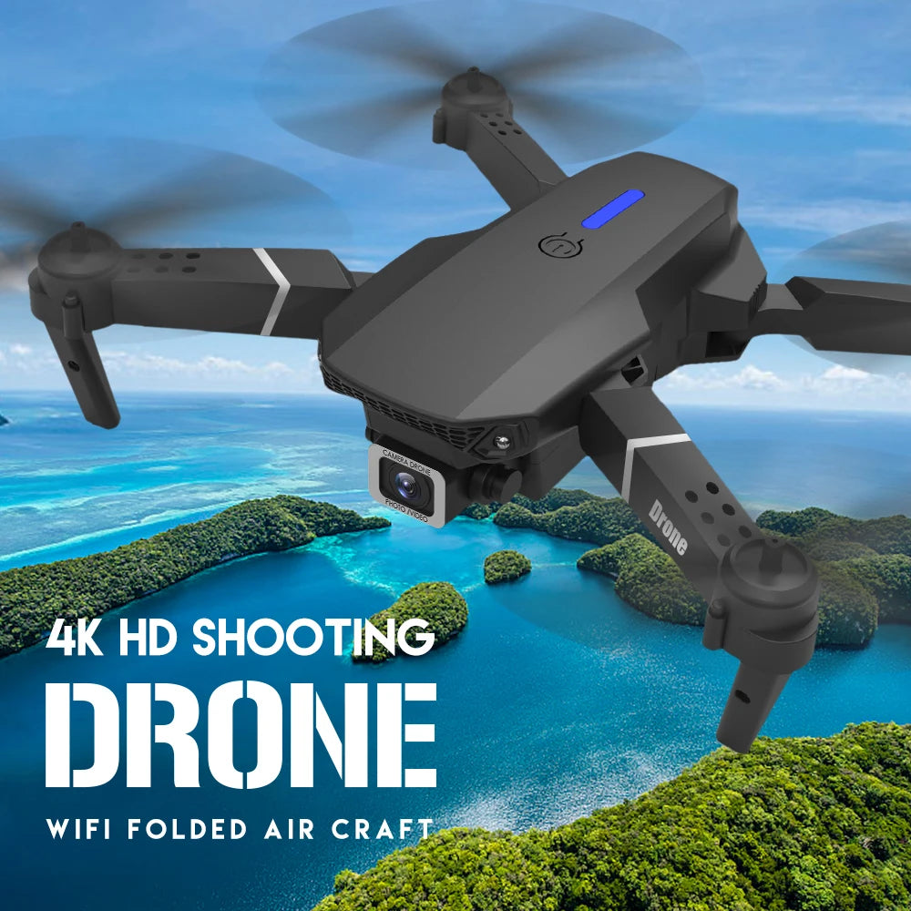 2024 E88Pro RC Drone 4K profesional con cámara HD gran angular 1080P helicóptero plegable WIFI FPV altura Hold juguete de regalo