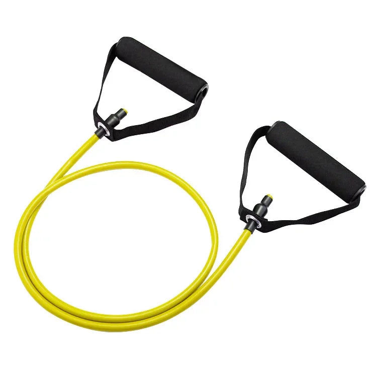 Bandas de resistencia de 5 niveles con asas para hombres, cuerda elástica para tirar de Yoga, banda de tubo para ejercicio físico para entrenamiento en casa, entrenamiento de fuerza