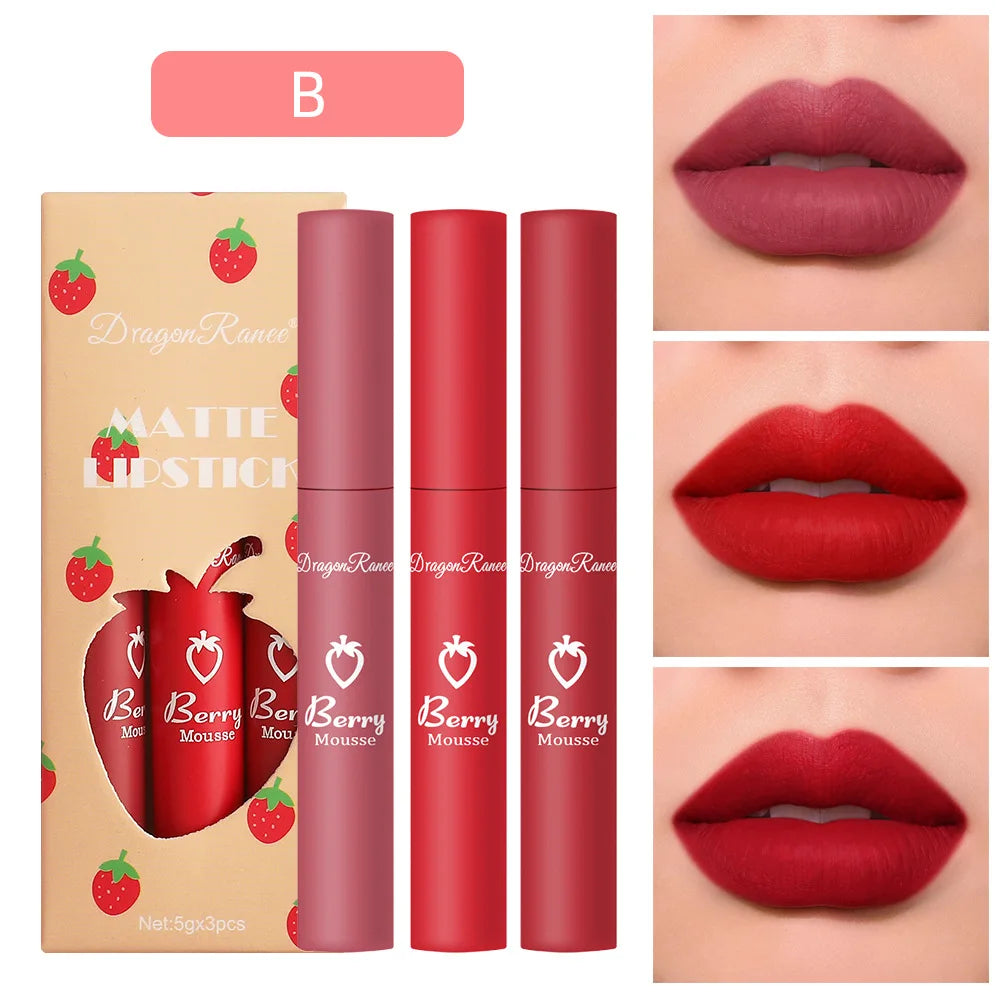 Juego de lápices labiales coreanos, maquillaje para mujeres, cosméticos de belleza, lápices labiales mate, resistentes al agua, de larga duración, el mejor tinte líquido para labios