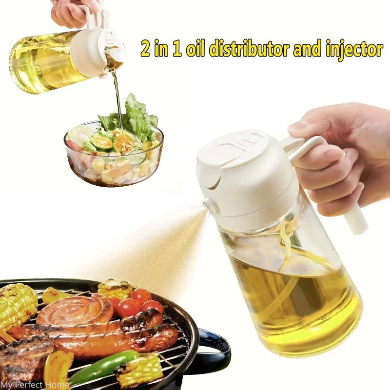 Pulverizador de aceite en aerosol de plástico 2 en 1, botella pulverizadora de aceite, dispensador de aceite, tarro de aceite, vinagrera, barbacoa, cocina, hornear, asar, Picnic, herramienta de cocina