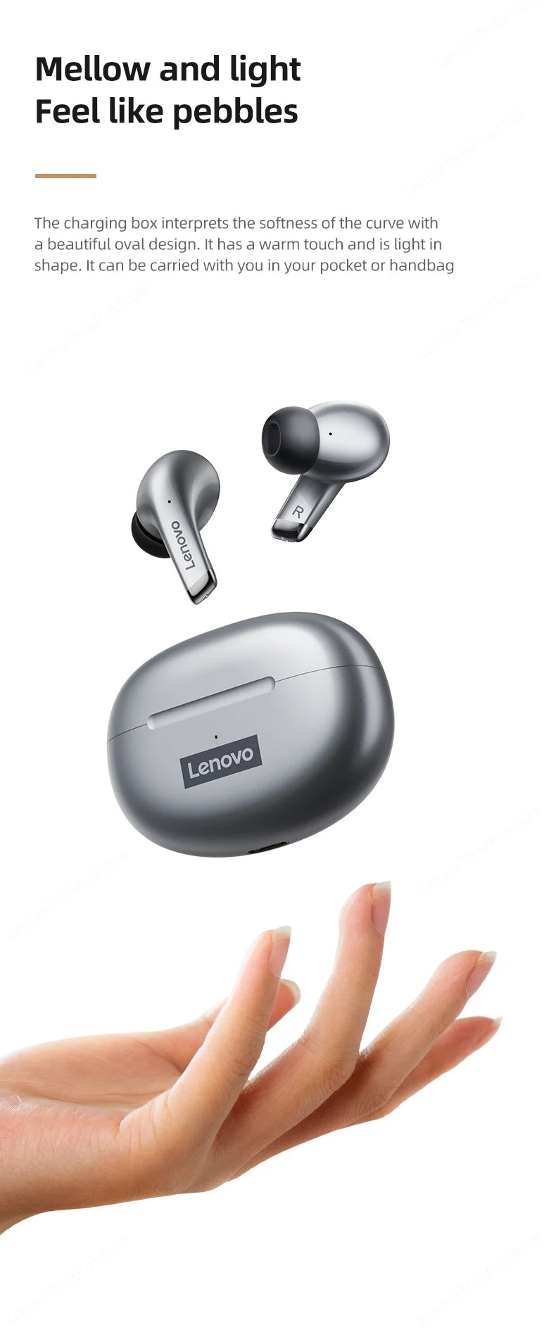 Auriculares inalámbricos Bluetooth originales Lenovo LP5 auriculares de música HiFi auriculares deportivos impermeables con micrófono nuevos