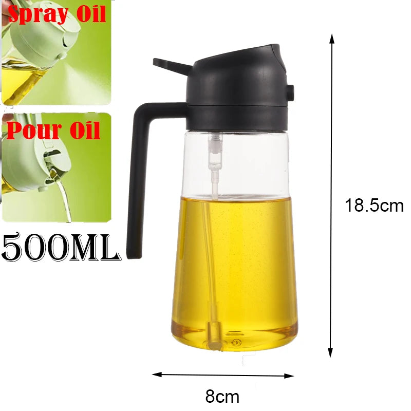 Pulverizador de aceite en aerosol de plástico 2 en 1, botella pulverizadora de aceite, dispensador de aceite, tarro de aceite, vinagrera, barbacoa, cocina, hornear, asar, Picnic, herramienta de cocina