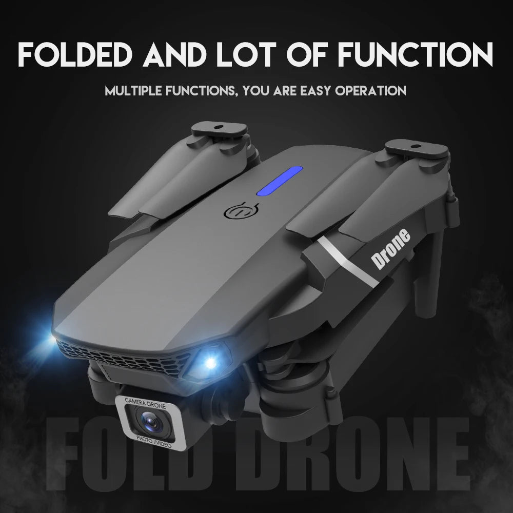 2024 E88Pro RC Drone 4K profesional con cámara HD gran angular 1080P helicóptero plegable WIFI FPV altura Hold juguete de regalo