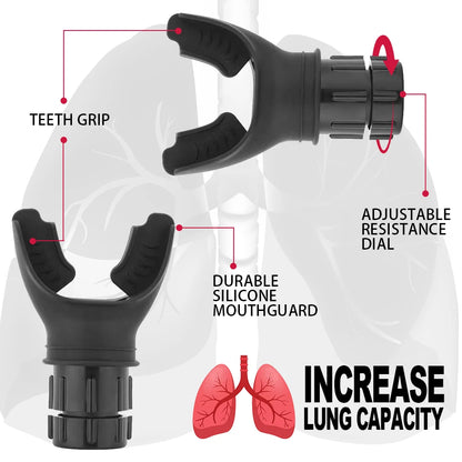 Entrenador respiratorio portátil. Mejorar la capacidad respiratoria | Resistencia ajustable, ajustable a diferentes necesidades físicas