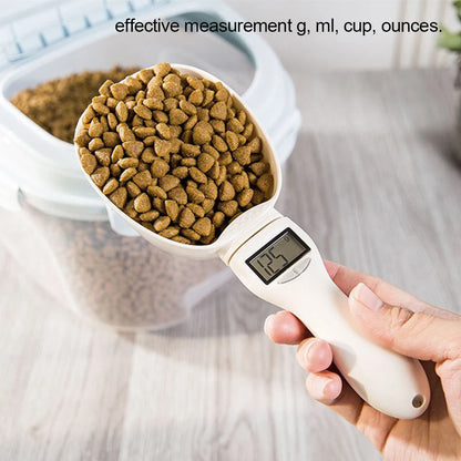 Cuchara medidora de comida para mascotas Taza medidora electrónica de comida para perros y gatos Báscula de cuchara digital Báscula de alimentos de cocina con pantalla LED