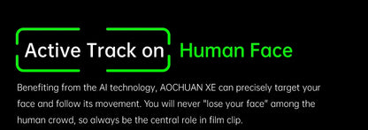 AOCHUAN Estabilizador de cardán portátil de 3 ejes para teléfono inteligente con luz de relleno para iPhone Android Seguimiento facial Tiktok Vlog Smart XE