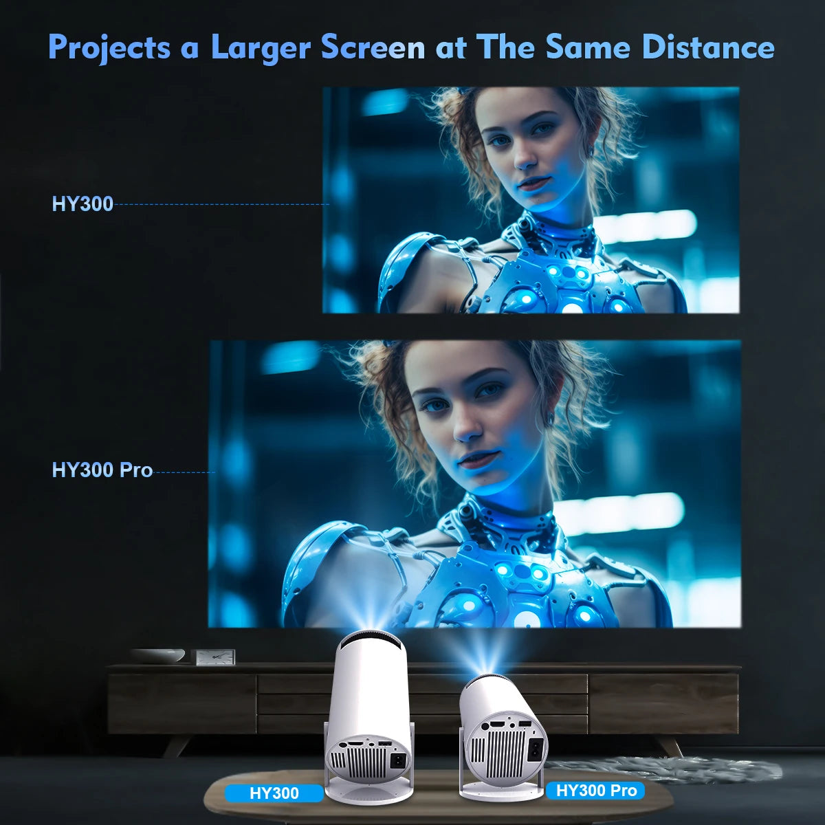 Proyector Magcubic Android 11 4K 1280*720P HY300 Dual Wifi 260ANSI 180 ° flexible BT5.0 cine al aire libre proyector portátil HY300 Pro
