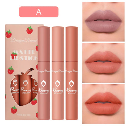 Juego de lápices labiales coreanos, maquillaje para mujeres, cosméticos de belleza, lápices labiales mate, resistentes al agua, de larga duración, el mejor tinte líquido para labios