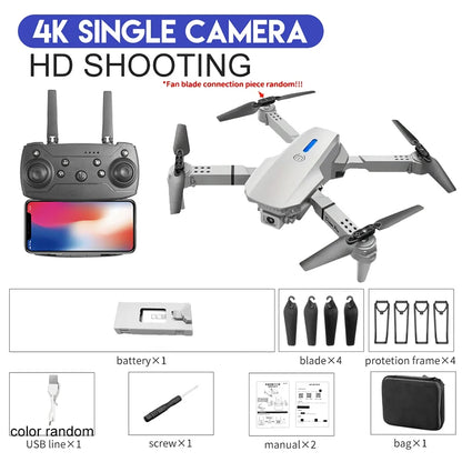 2024 E88Pro RC Drone 4K profesional con cámara HD gran angular 1080P helicóptero plegable WIFI FPV altura Hold juguete de regalo