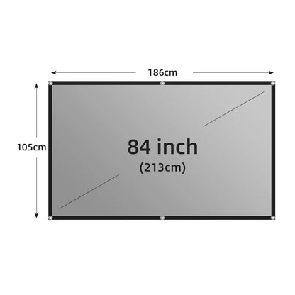 Pantalla de proyector LEJIADA 60-133 pulgadas Metal gris antiluz 16:9 borde negro portátil con agujeros pantalla de proyección para el hogar y exteriores