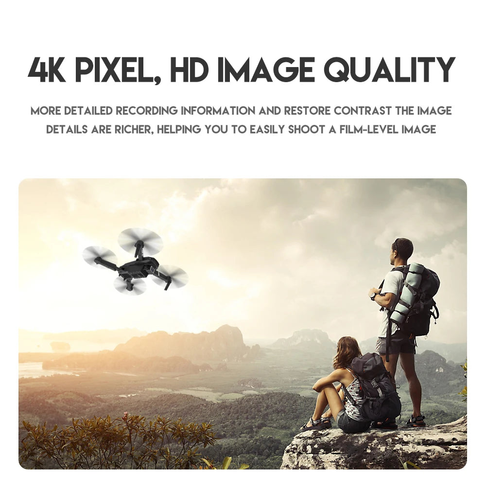 2024 E88Pro RC Drone 4K profesional con cámara HD gran angular 1080P helicóptero plegable WIFI FPV altura Hold juguete de regalo