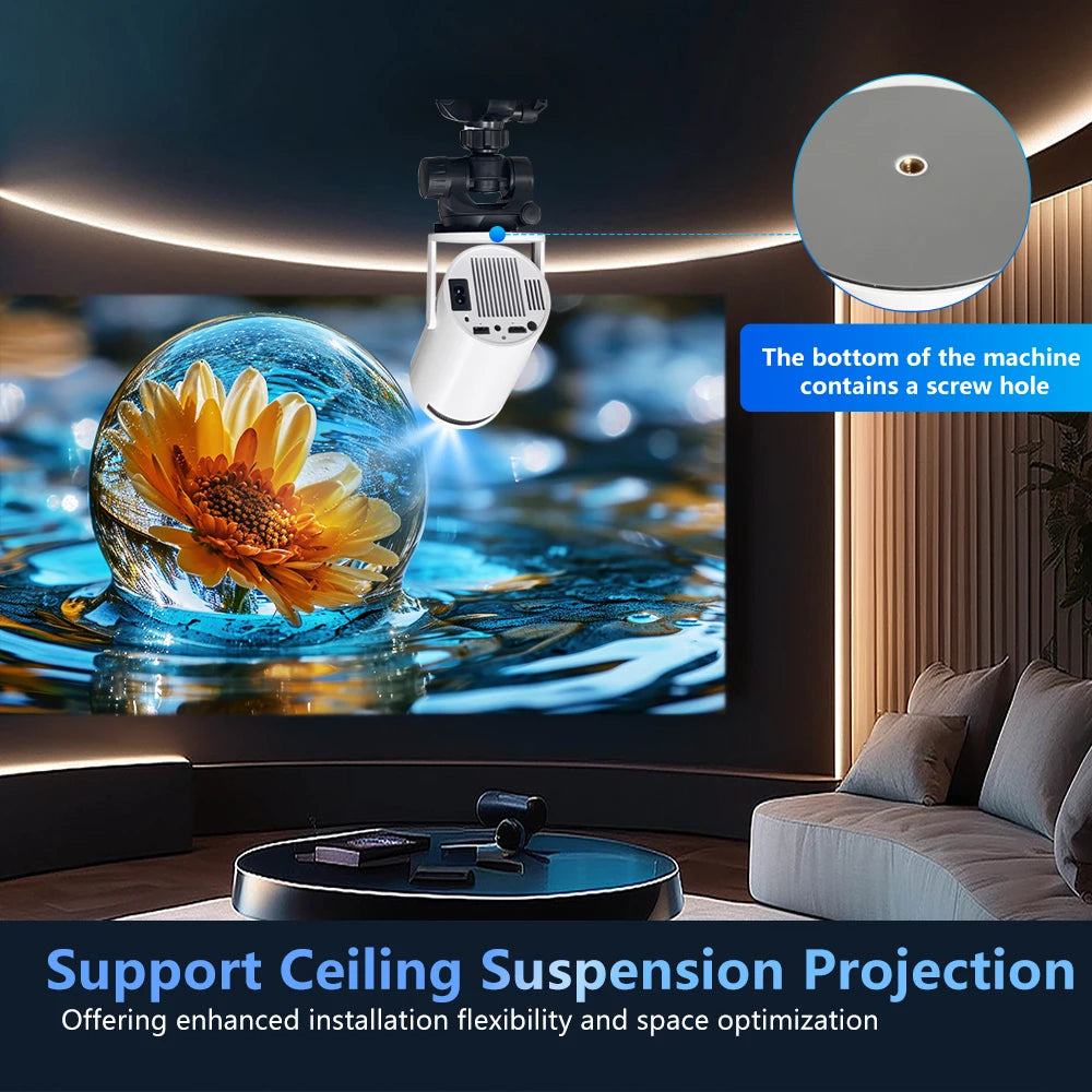 Proyector Magcubic Android 11 4K 1280*720P HY300 Dual Wifi 260ANSI 180 ° flexible BT5.0 cine al aire libre proyector portátil HY300 Pro
