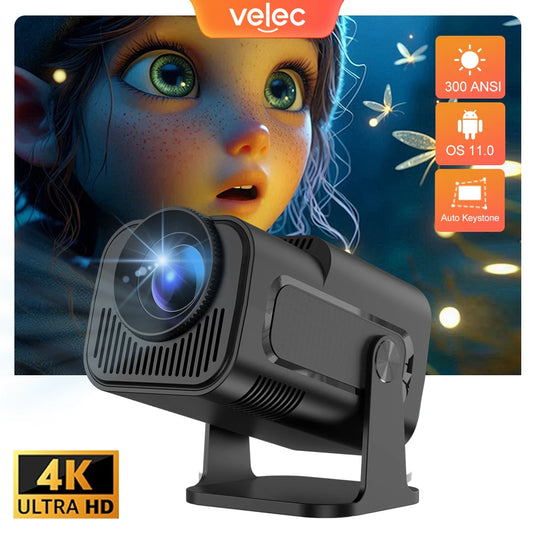 Velec HY320 Mini proyector actualizado 4K Android 11 WiFi 6 BT 5,0 Allwinner H713 proyector portátil para el hogar y exteriores HY320 MINI