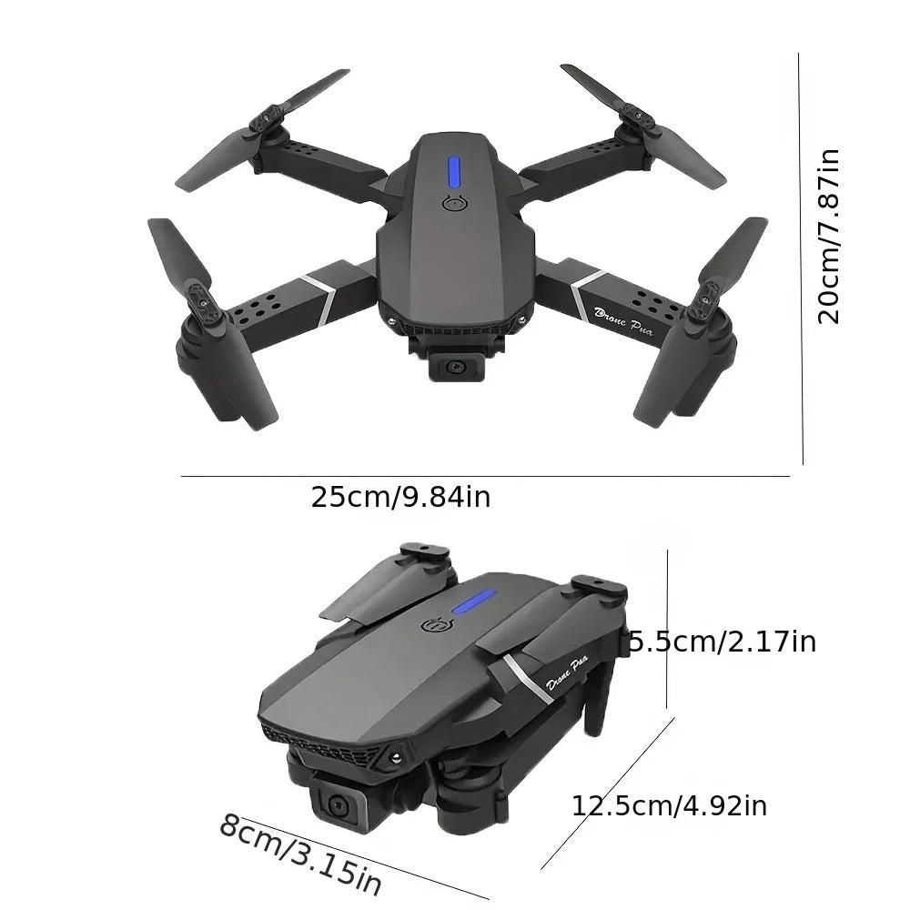 2024 E88Pro RC Drone 4K profesional con cámara HD gran angular 1080P helicóptero plegable WIFI FPV altura Hold juguete de regalo