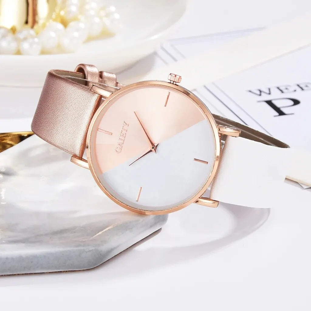 Women Watch Set Luxury Fashion Colorful PU Leather Strap Ladies Quartz Wristwatch Alloy Bracelet For Ladies Gift