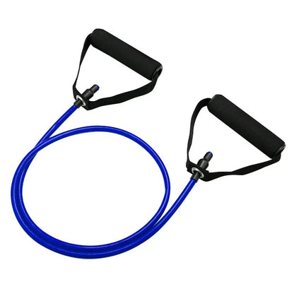 Bandas de resistencia de 5 niveles con asas para hombres, cuerda elástica para tirar de Yoga, banda de tubo para ejercicio físico para entrenamiento en casa, entrenamiento de fuerza