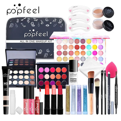 POPFEEL All In One Makeup Kit for Women Full Kit Set, All in One Makeup Sets Include Eyebrow Eyeliner Eyeshadow