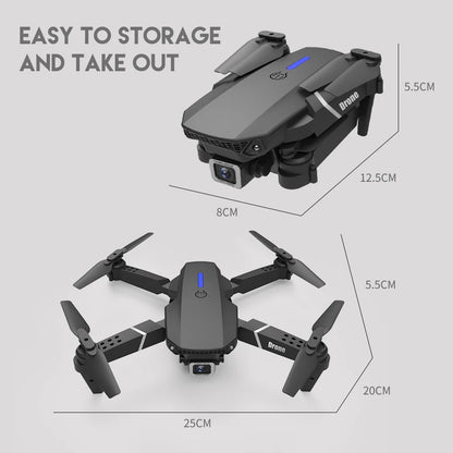 2024 E88Pro RC Drone 4K profesional con cámara HD gran angular 1080P helicóptero plegable WIFI FPV altura Hold juguete de regalo