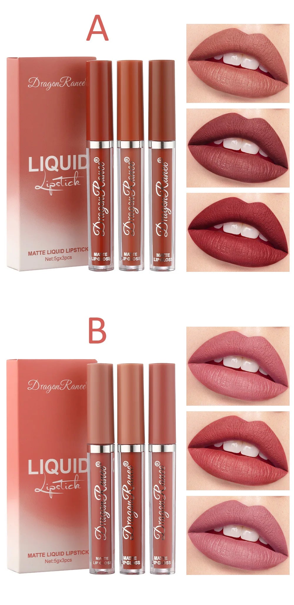 Juego de lápices labiales coreanos, maquillaje para mujeres, cosméticos de belleza, lápices labiales mate, resistentes al agua, de larga duración, el mejor tinte líquido para labios